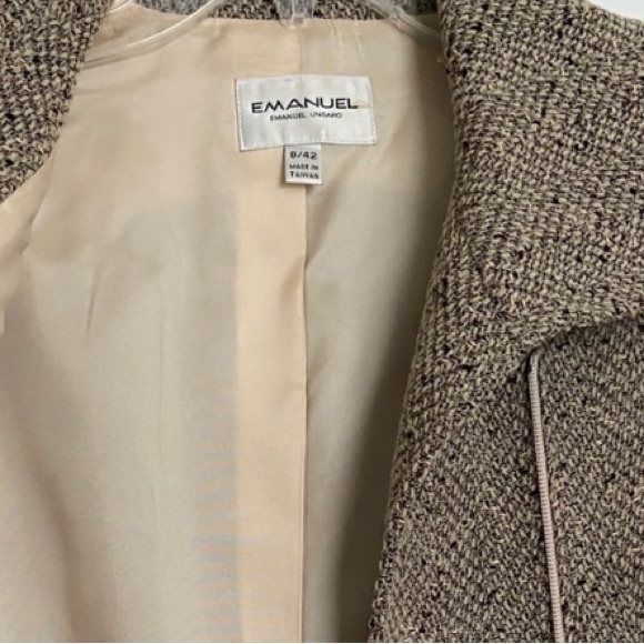 Emanuel Ungaro Wool Tweed Jacket Tan Size 8 - Picture 4 of 6